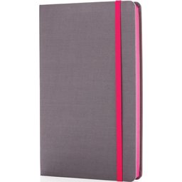 Deluxe stoffen A5 notitieboek met gekleurde zijde bedrukken