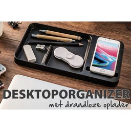 Desktop organizer met draadloze oplader bedrukken