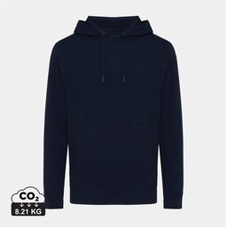 Donkderblauw Iqoniq Rila lichtgewicht gerecycled katoen hoodie
