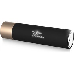 F10 2500 mAh zaklamp met oplichtend logo-goud