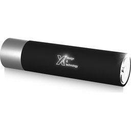 F10 2500 mAh zaklamp met oplichtend logo-zilver