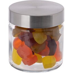 Glazen pot 0,35 liter gevuld met winegums