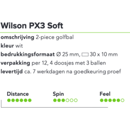 Golfbal Wilson PX3 Soft bedrukken