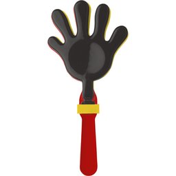 handenklapper zwart geel rood
