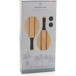 Houten frescobol tennis set-verpakt