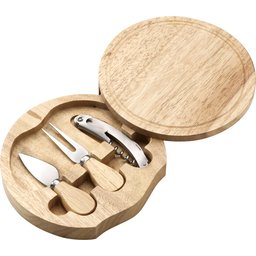 Houten kaasplank cadeauset