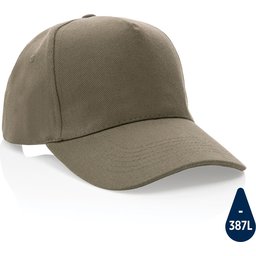 Impact 5 panel 280gr recycled katoenen cap met AWARE™ tracer-groen