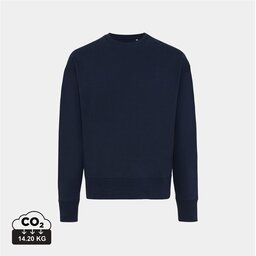 Iqoniq Kruger gerecycled katoen relaxed sweater navy