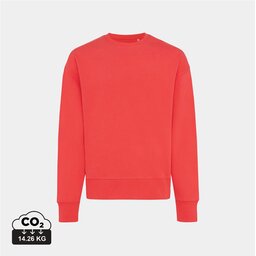Iqoniq Kruger gerecycled katoen relaxed sweater rood