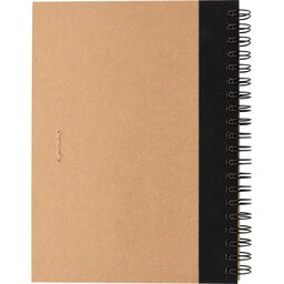 Kraft spiraal notitieboekje met pen-achterzijde