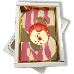 Sint Roze: wit crème letter aardbei