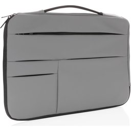 Smooth PU 15.6" laptop sleeve met handvat PVC-vrij -grijs