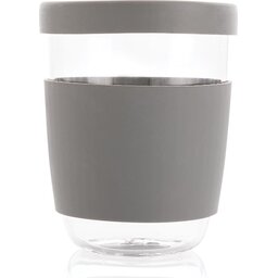 Ukiyo borosilicaat glas met siliconen deksel en sleeve-grijs-zijkant