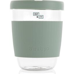 Ukiyo borosilicaat glas met siliconen deksel en sleeve-groen-gepersonaliseerd
