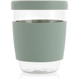 Ukiyo borosilicaat glas met siliconen deksel en sleeve-groen-zijkant