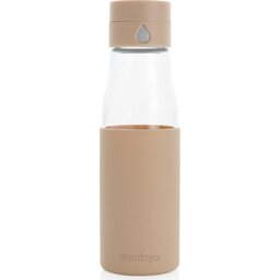 Ukiyo glazen hydratatie-trackingfles met sleeve -bruin - recht