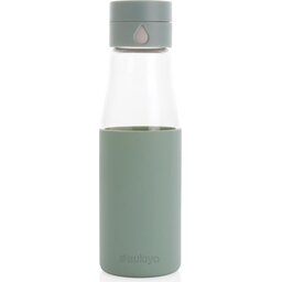 Ukiyo glazen hydratatie-trackingfles met sleeve -groen-recht