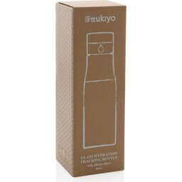 Ukiyo glazen hydratatie-trackingfles met sleeve -verpakt