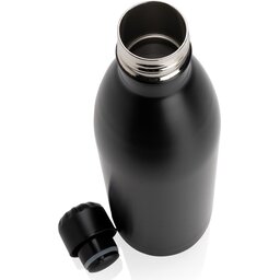 Unikleur vacuum roestvrijstalen fles 1L-zwart open