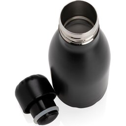 Unikleur vacuum roestvrijstalen fles 260ml-zwart open
