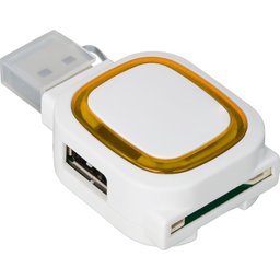 USB-hub met 2 aansluitingen en kaartlezer