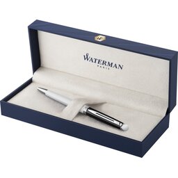 Waterman Hemisphere balpen met kleurblokken en palladium afwerking (blauwe inkt) - Wit : Zwart - 4