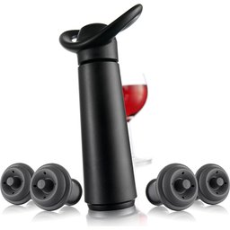 Wine Saver Concerto Black Gift Pack (1 Pump,4 Wine Stoppers)