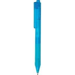 X9 frosted pen met siliconen grip - blauw