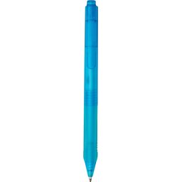 X9 frosted pen met siliconen grip - blauw - voorzijde