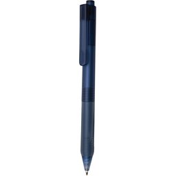 X9 frosted pen met siliconen grip - donkerblauw