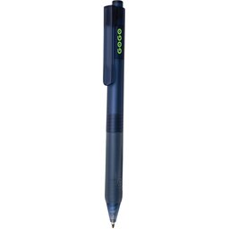 X9 frosted pen met siliconen grip - donkerblauw - gepersonaliseerd