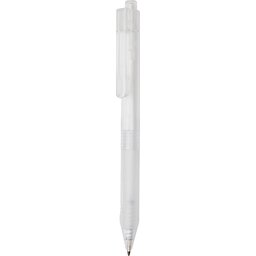 X9 frosted pen met siliconen grip - wit
