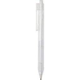 X9 frosted pen met siliconen grip - wit - zijkant