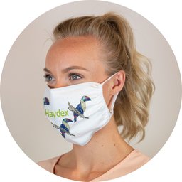 Zacht dubbellaags mondmasker - herbruikbaar bedrukken