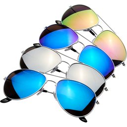 Zonnebril met gekleurde spiegelglazen