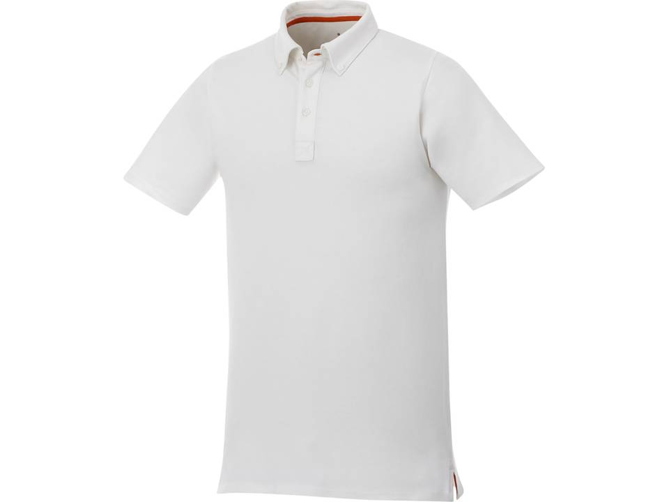 white short sleeve polo button down
