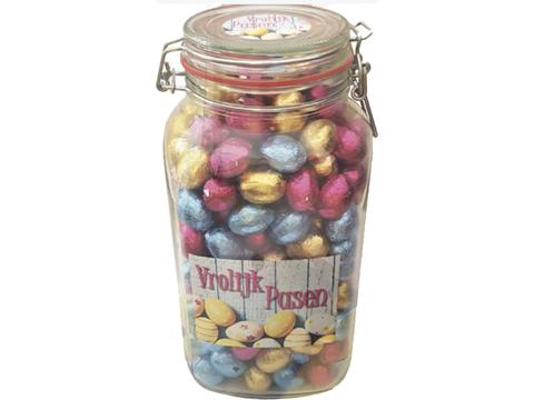 Weckpotten gevuld met paaseitjes - 2590 ml