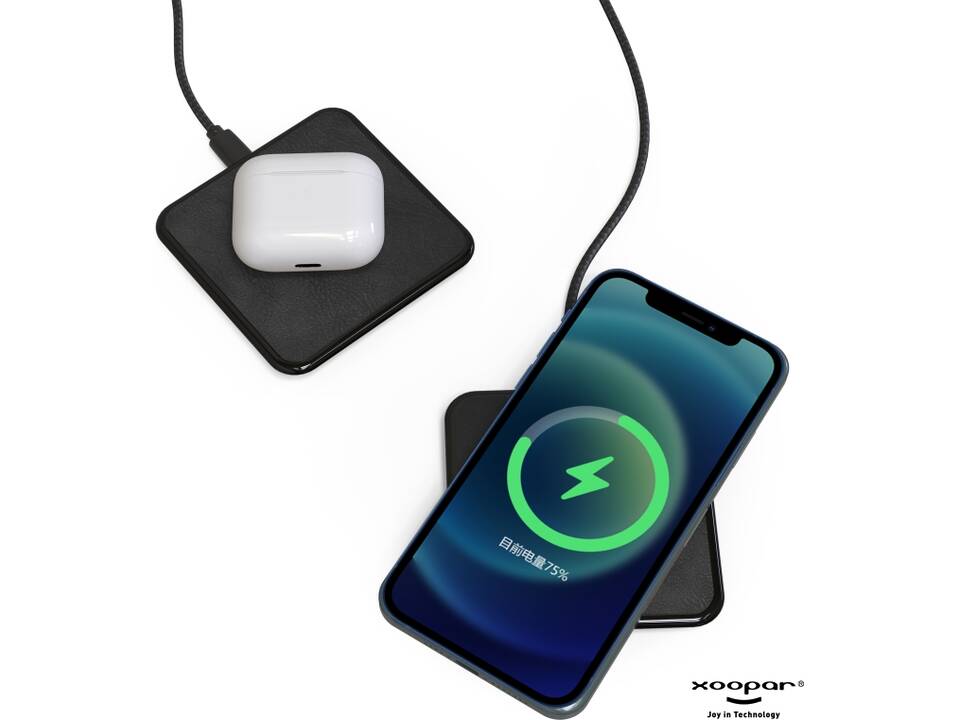2259 | Xoopar Iné Wireless Fast Charger - Recycled Leather 15W 5