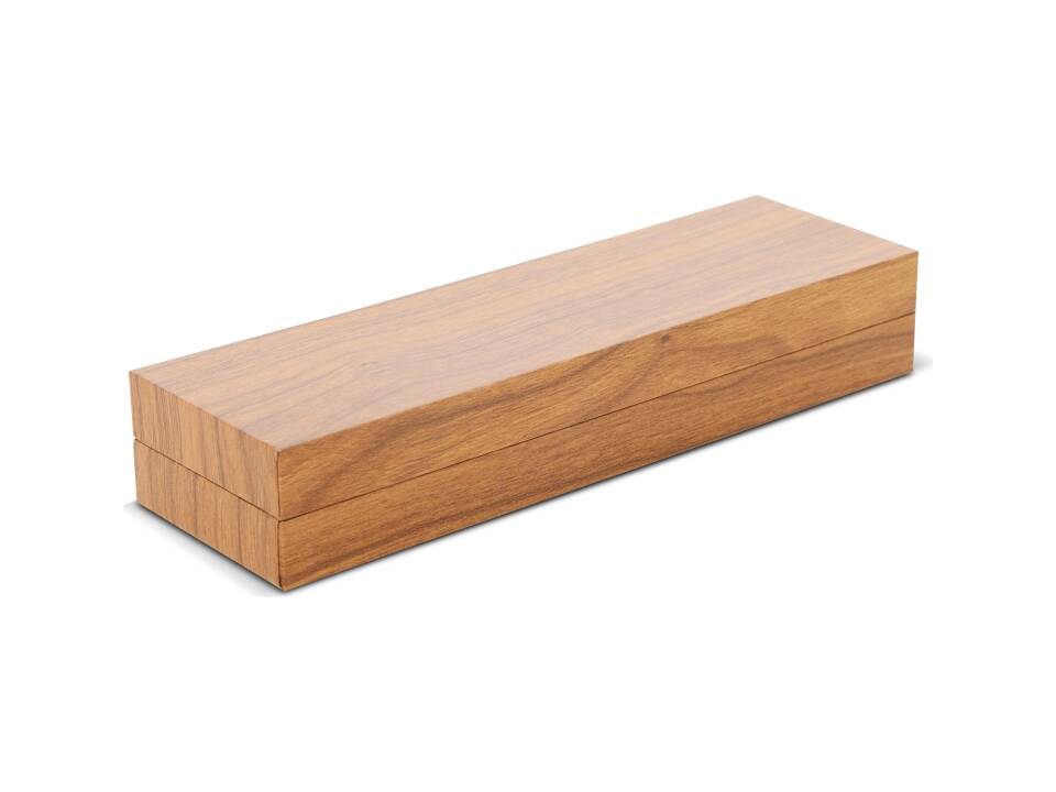 Ensemble stylo à bille et roller en métal bois de noyer dans une boîte cadeau 9