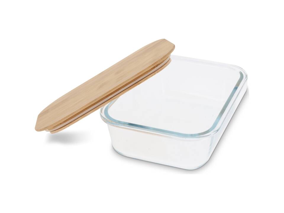 Boîte à lunch en verre avec couvercle en bambou 2