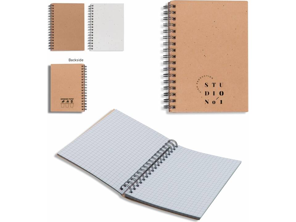 Cahier à spirale en papier ensemencé