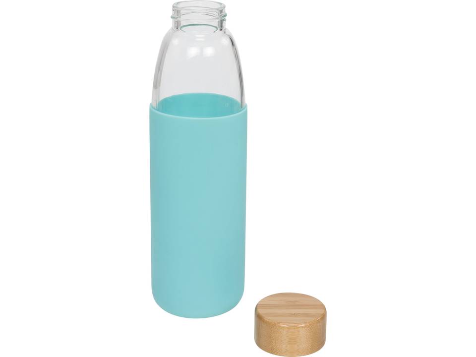 Bouteille sport en verre de 540 ml avec couvercle en bois Kai 13
