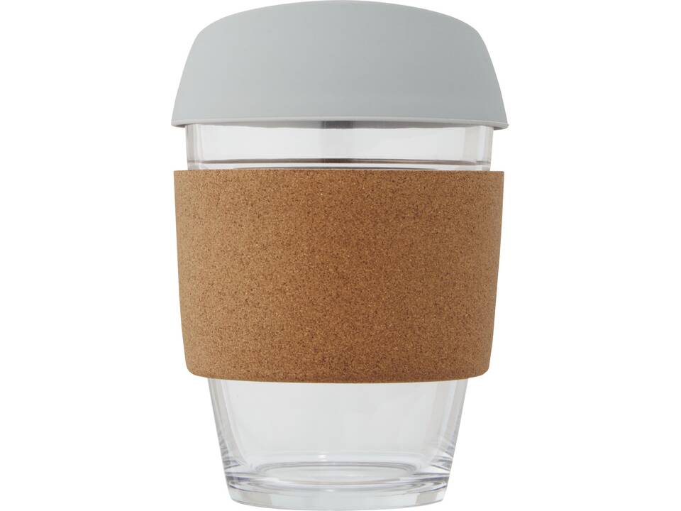 Gobelet Lidan de 360 ml en verre borosilicate avec grip en liège et couvercle en silicone 14