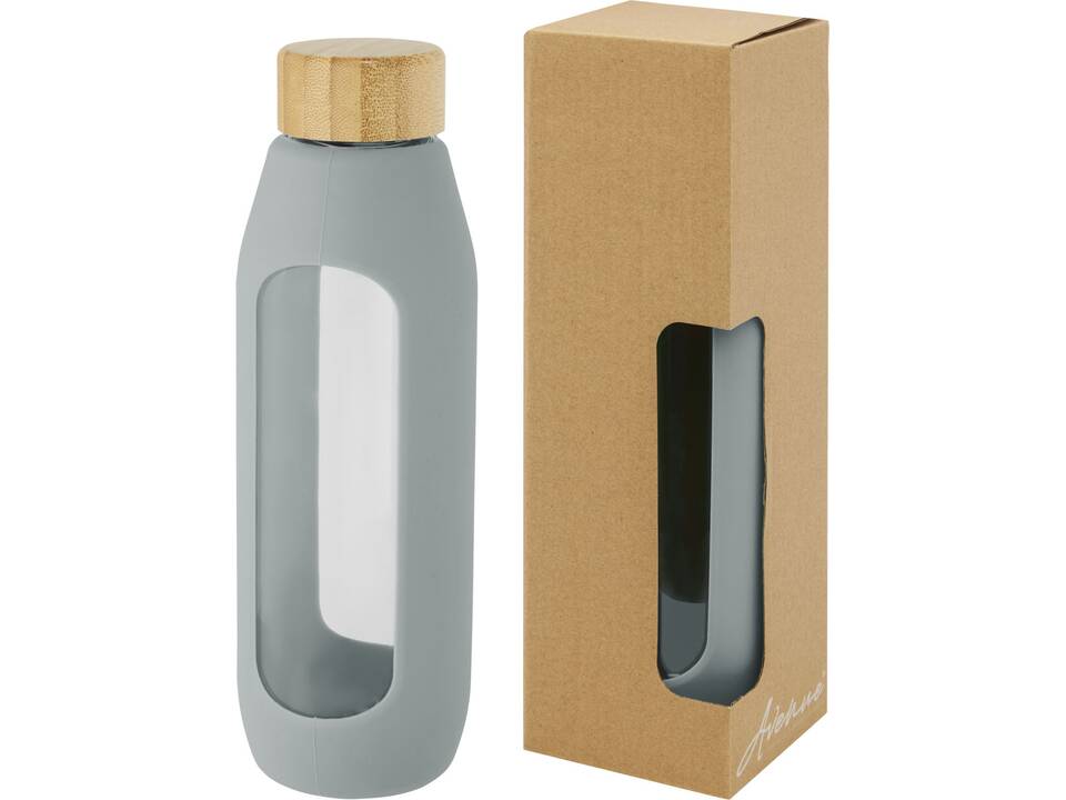Bouteille Tidan de 600 ml en verre borosilicate avec grip en silicone 17