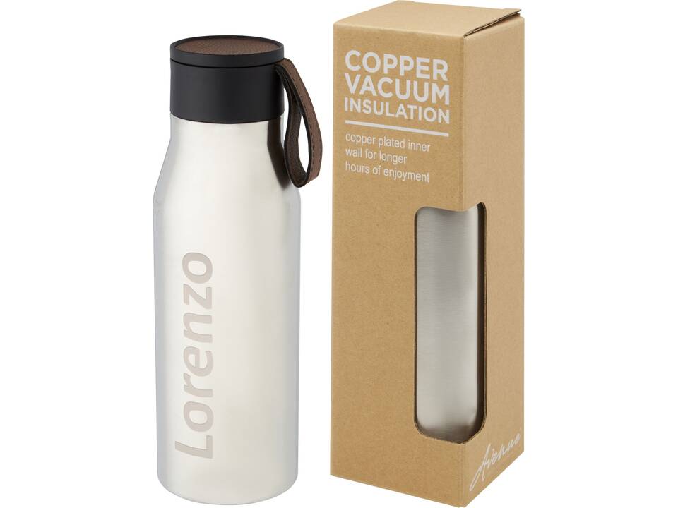 Bouteille Ljungan de 500 ml en acier inoxydable avec cuivre et isolation par le vide, avec dragonne et couvercle en PU 3