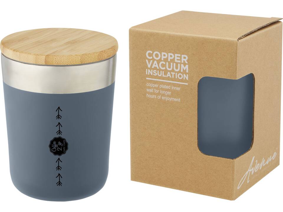 Gobelet Lagan de 300 ml en acier inoxydable à isolation sous vide, en cuivre, avec couvercle en bambou 11
