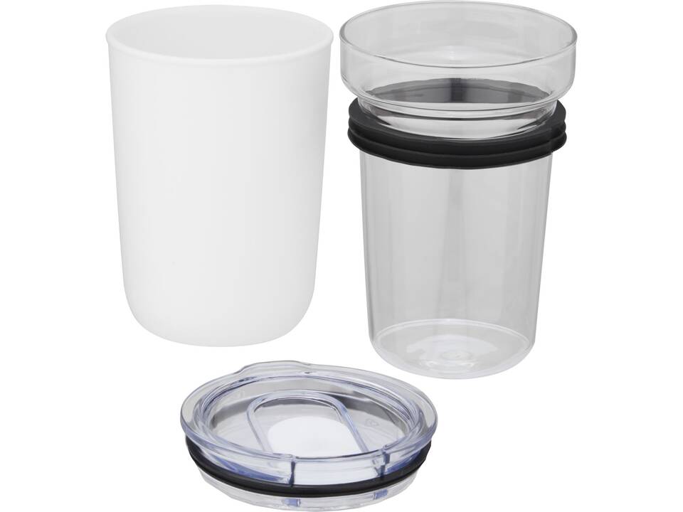 Gobelet en verre Bello de 420 ml avec paroi extérieure en plastique recyclé 5