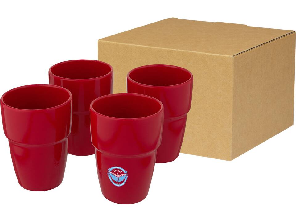 Coffret cadeau Staki de 4 mugs empilables 280 ml 11