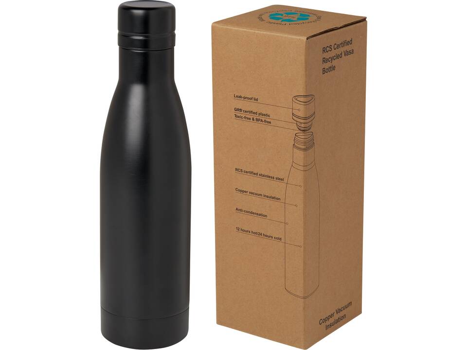 Bouteille isotherme sous vide Vasa de 500 ml en cuivre et acier inoxydable recyclé certifié RCS 50