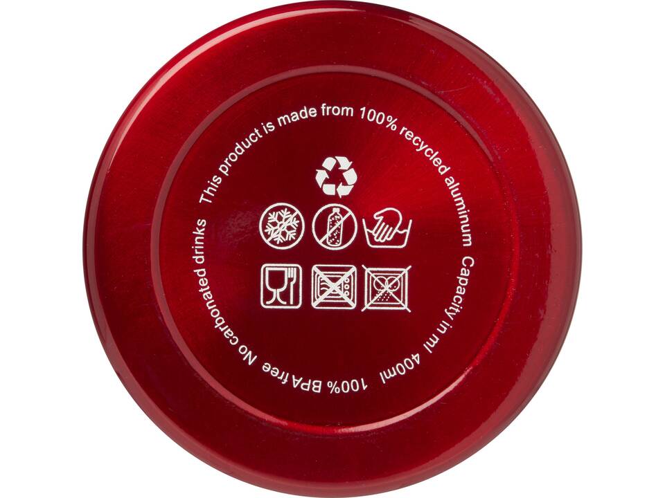 Bouteille d'eau Oregon de 400 ml en aluminium recyclé certifié RCS avec mousqueton 6